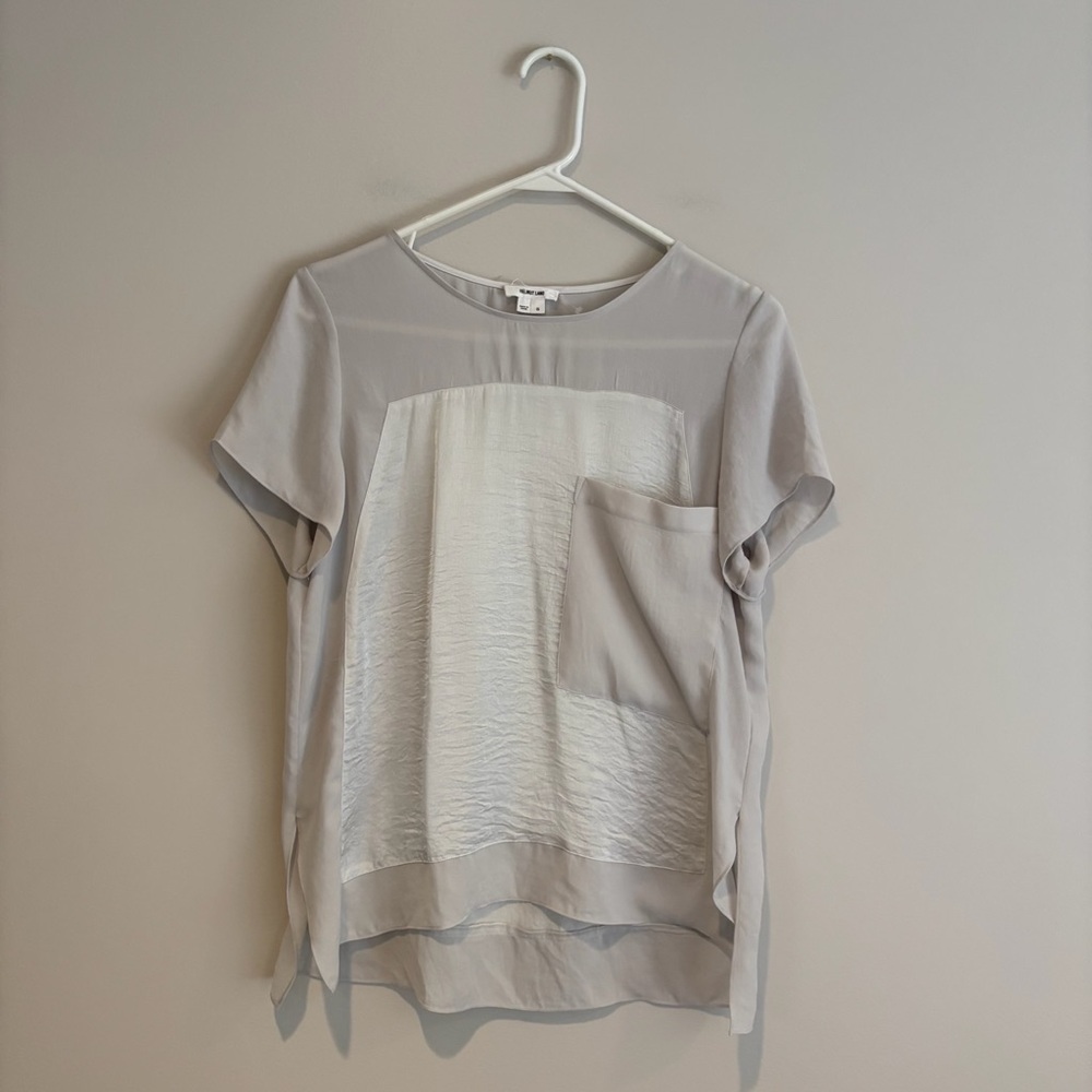 Helmut Lang Light Gray Short Sleeve Top Size S
